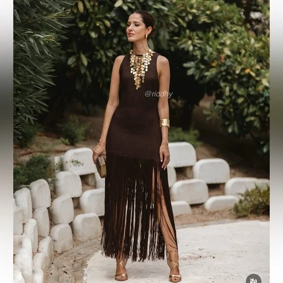 Zara Fringed Fitted Dress - Picture 6 of 15